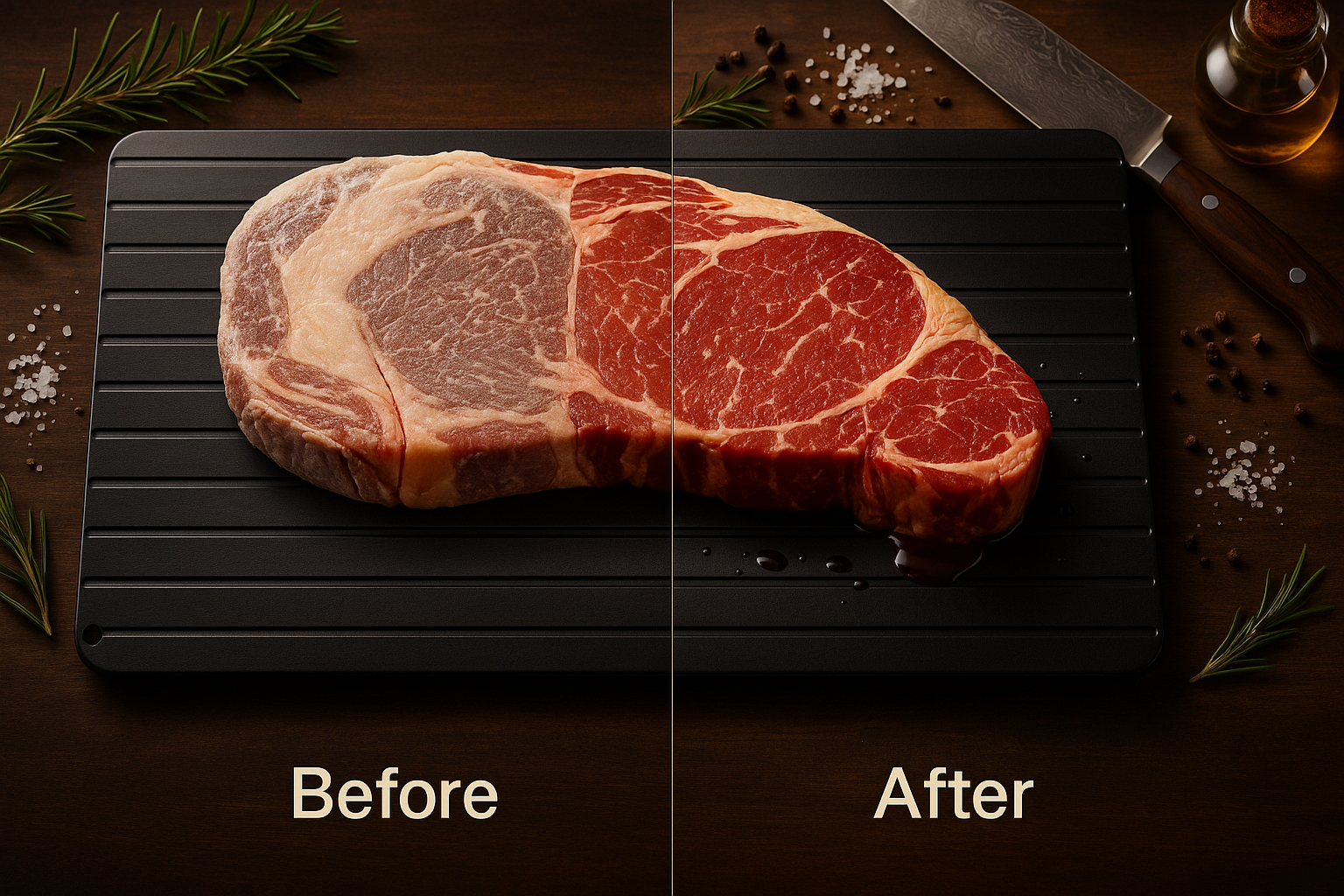 Fast Defrosting Tray – Rapid Thawing Board for Meat, Fish Lamp; Frozen Food
