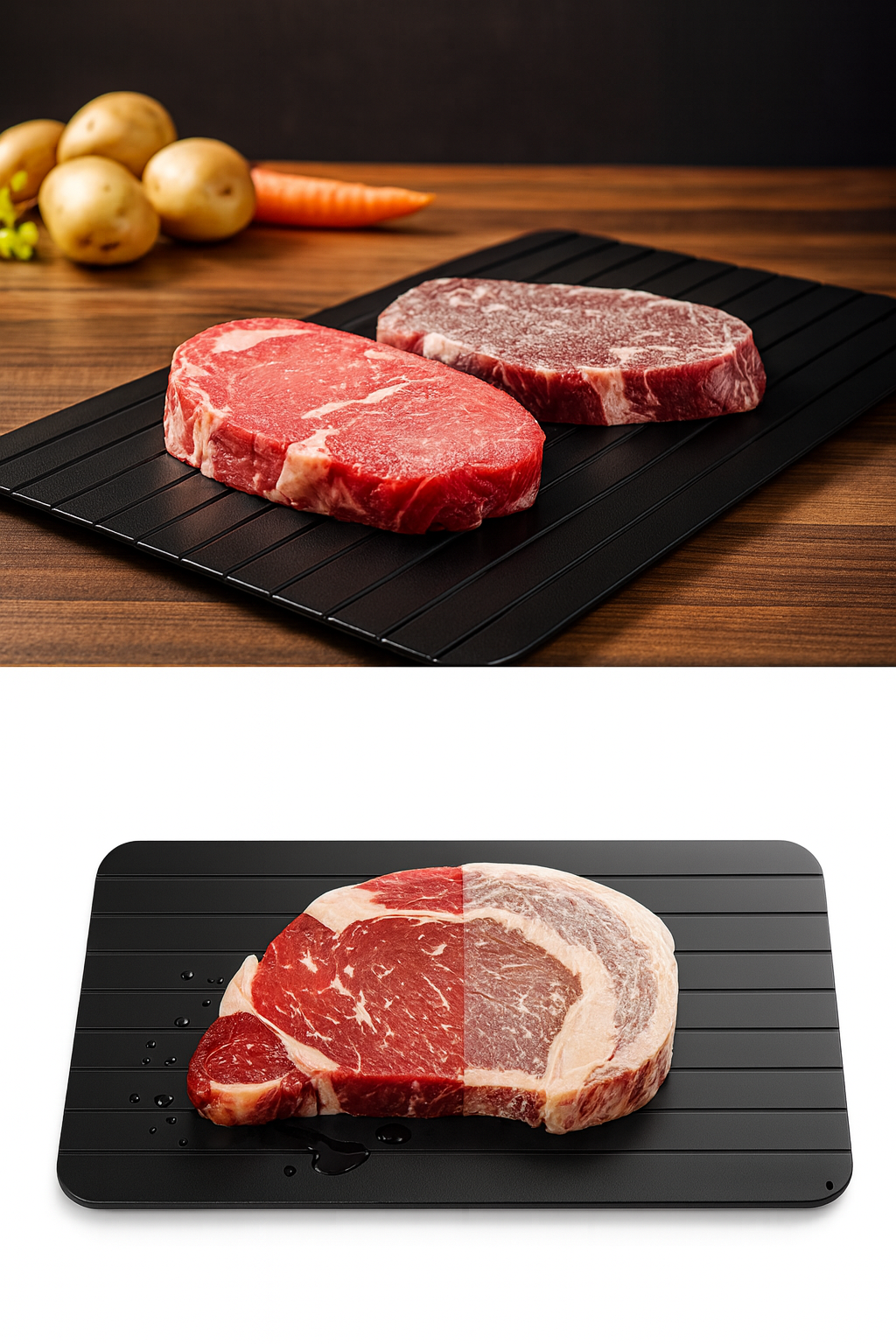 Fast Defrosting Tray – Rapid Thawing Board for Meat, Fish Lamp; Frozen Food