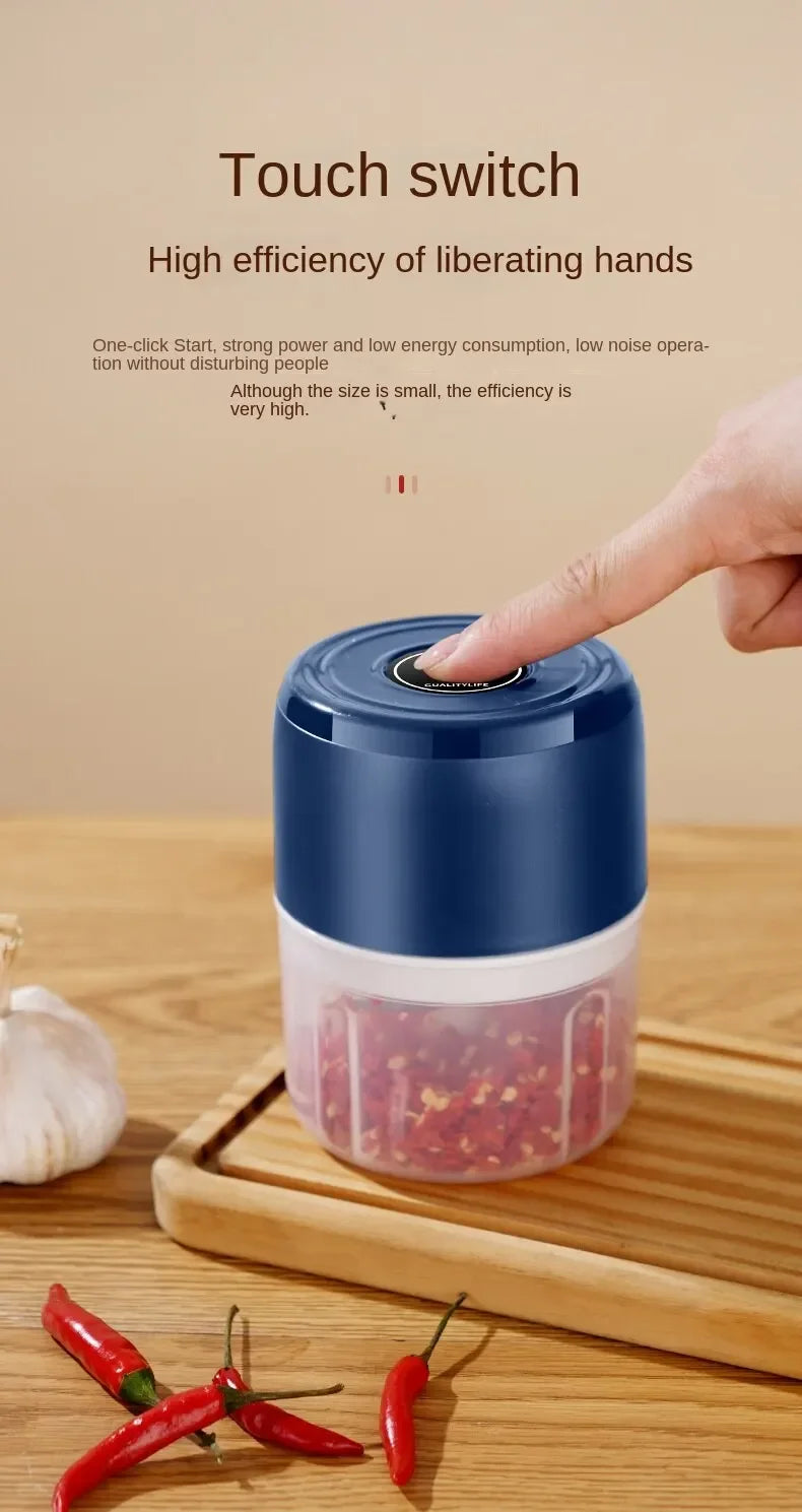 Electric Mini Garlic Chopper – USB Rechargeable Food Processor for Garlic, Ginger, Meat & Vegetables