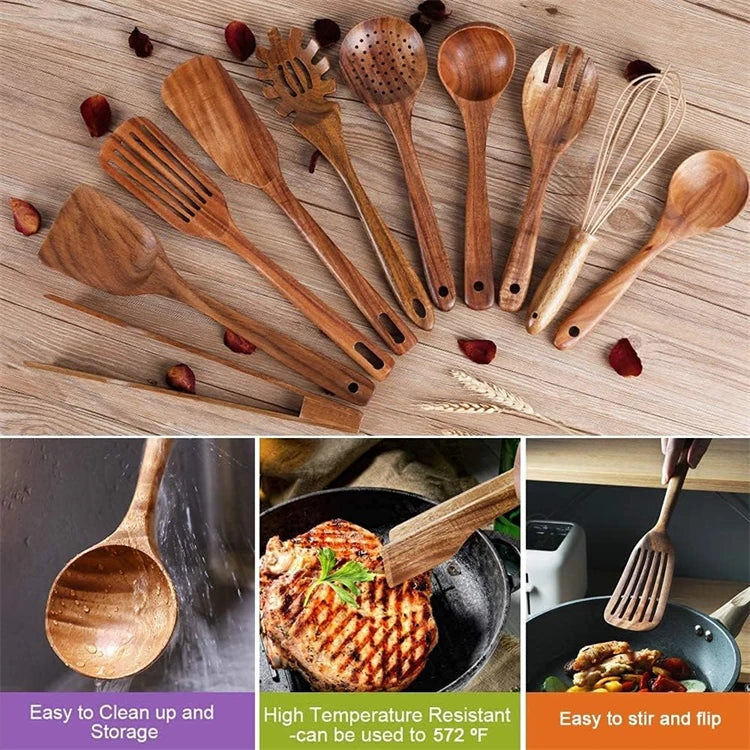 Chef Smith™ Teak Wooden Utensil Set - 50% OFF SALE
