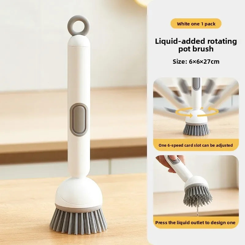 Adjustable Dish Brush with Built-In Soap Dispenser