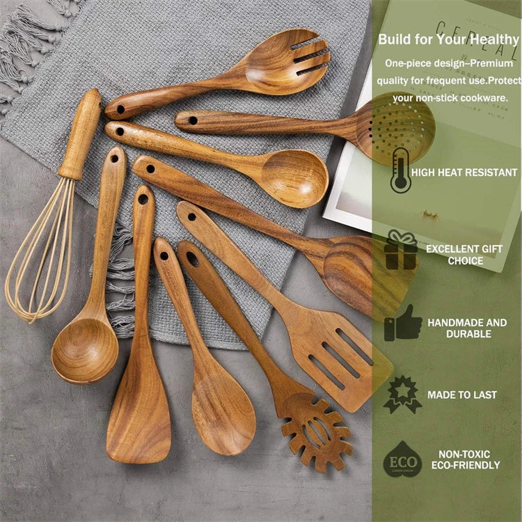 Chef Smith™ Teak Wooden Utensil Set - 50% OFF SALE