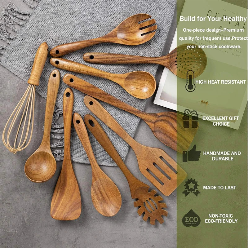 Chef Smith™ Teak Wooden Utensil Set - 50% OFF SALE