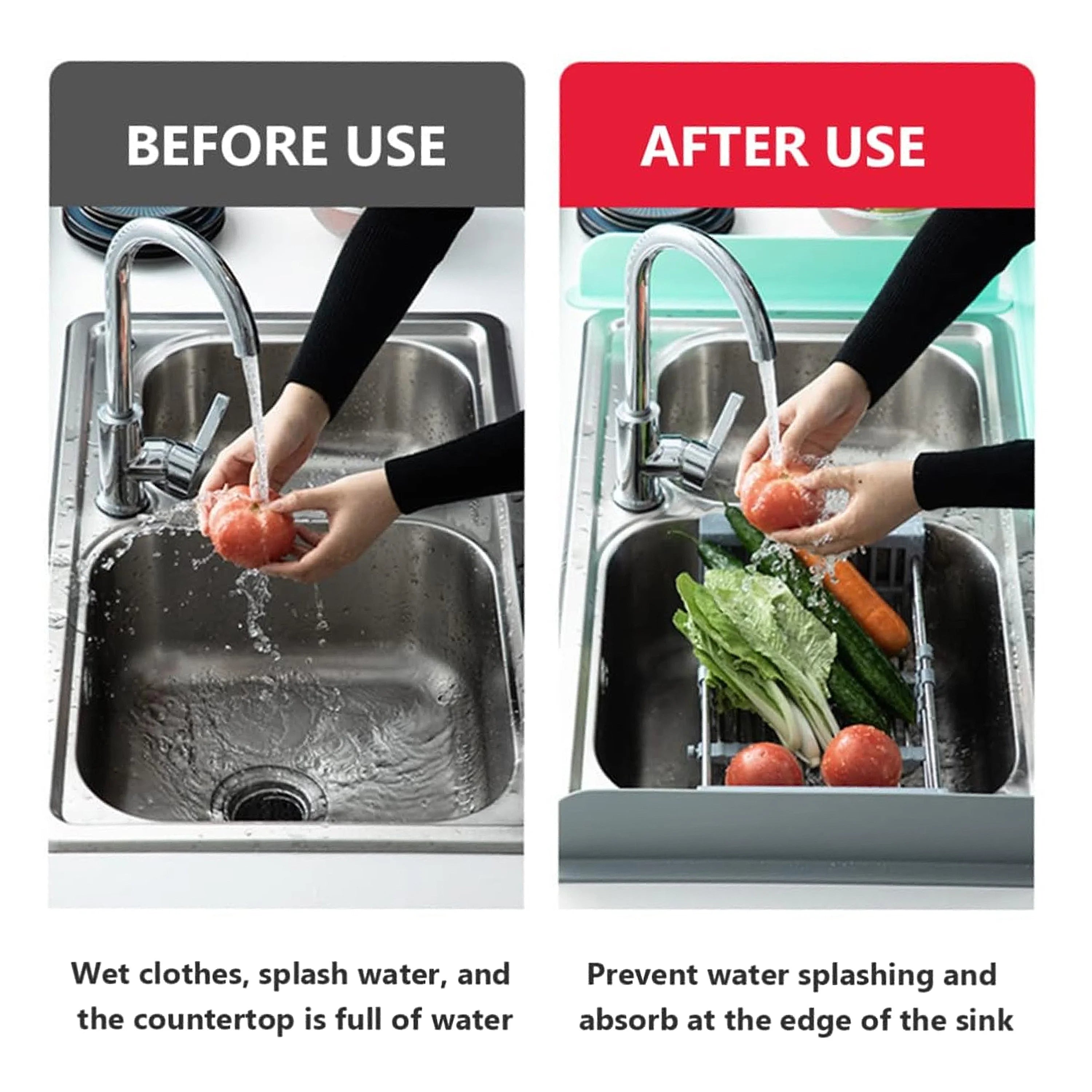 Soft Silicone Sink Splash Guard - Keep Your Countertops Clean and Dry