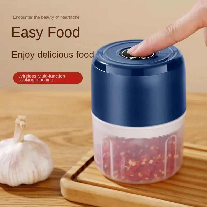 Electric Mini Garlic Chopper – USB Rechargeable Food Processor for Garlic, Ginger, Meat & Vegetables