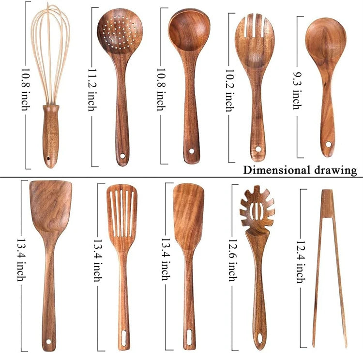 Chef Smith™ Teak Wooden Utensil Set - 50% OFF SALE