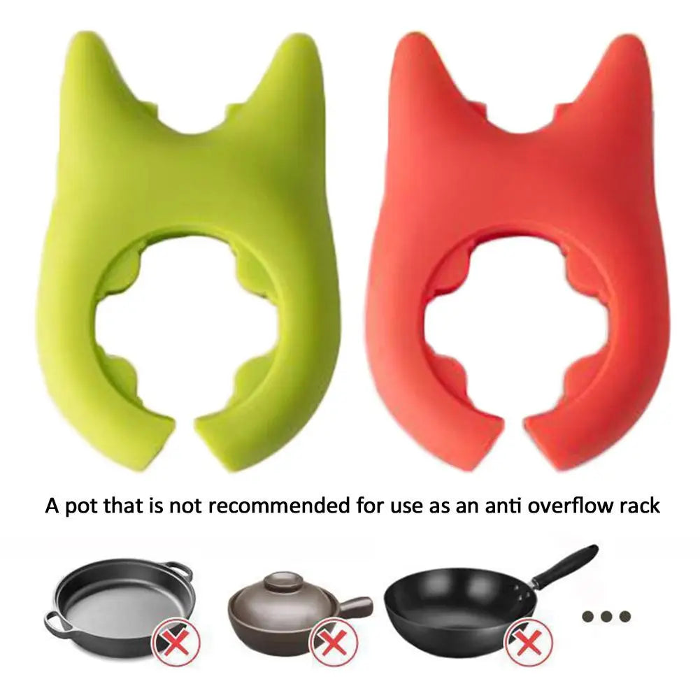 Portable Silicone Anti-Overflow Pot Lid & Clip-On Spoon Holder