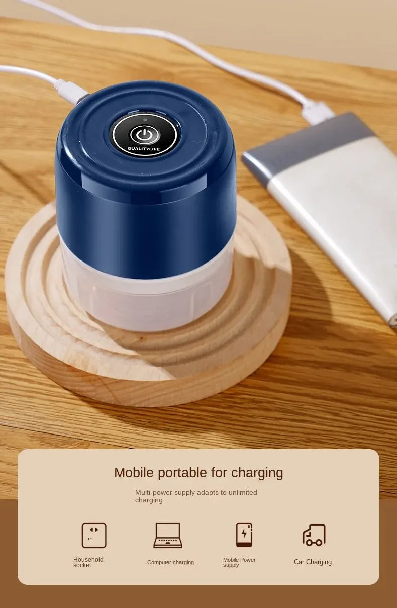 Electric Mini Garlic Chopper – USB Rechargeable Food Processor for Garlic, Ginger, Meat & Vegetables