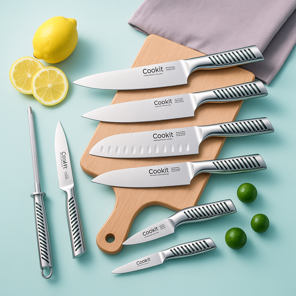 Kitchen Knife Set, 15-Piece Knife Block Set