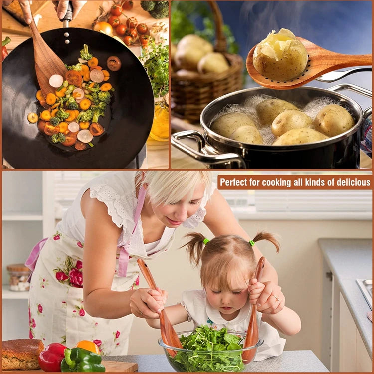 Chef Smith™ Teak Wooden Utensil Set - 50% OFF SALE