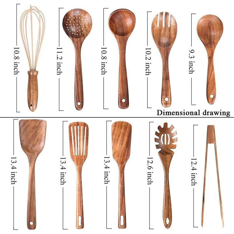 Chef Smith™ Teak Wooden Utensil Set - 50% OFF SALE