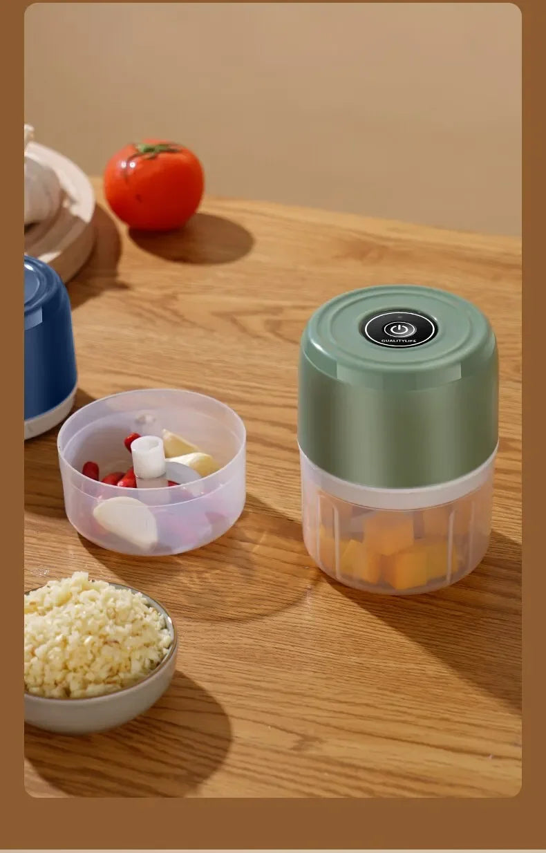 Electric Mini Garlic Chopper – USB Rechargeable Food Processor for Garlic, Ginger, Meat & Vegetables