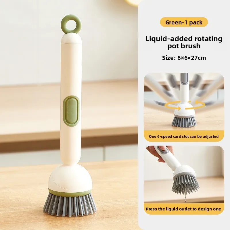 Adjustable Dish Brush with Built-In Soap Dispenser