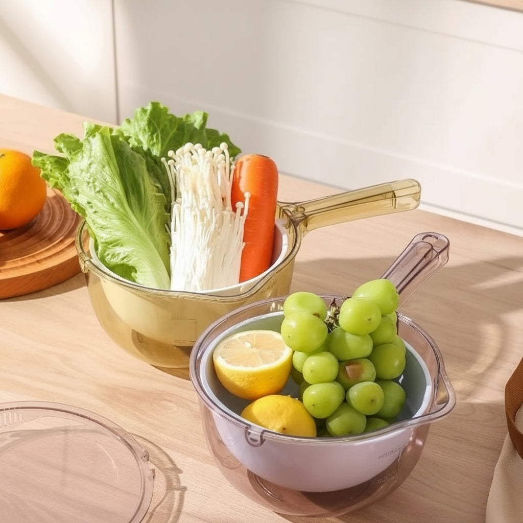 Creative 2-in-1 Draining Basket with Pour Spout