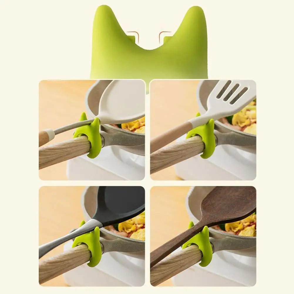 Portable Silicone Anti-Overflow Pot Lid & Clip-On Spoon Holder