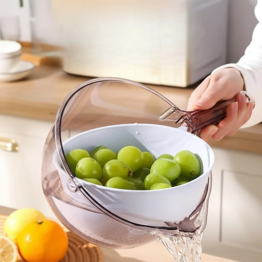 Creative 2-in-1 Draining Basket with Pour Spout