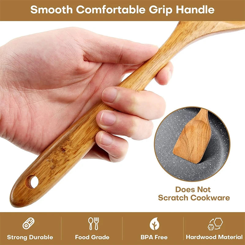 Chef Smith™ Teak Wooden Utensil Set - 50% OFF SALE