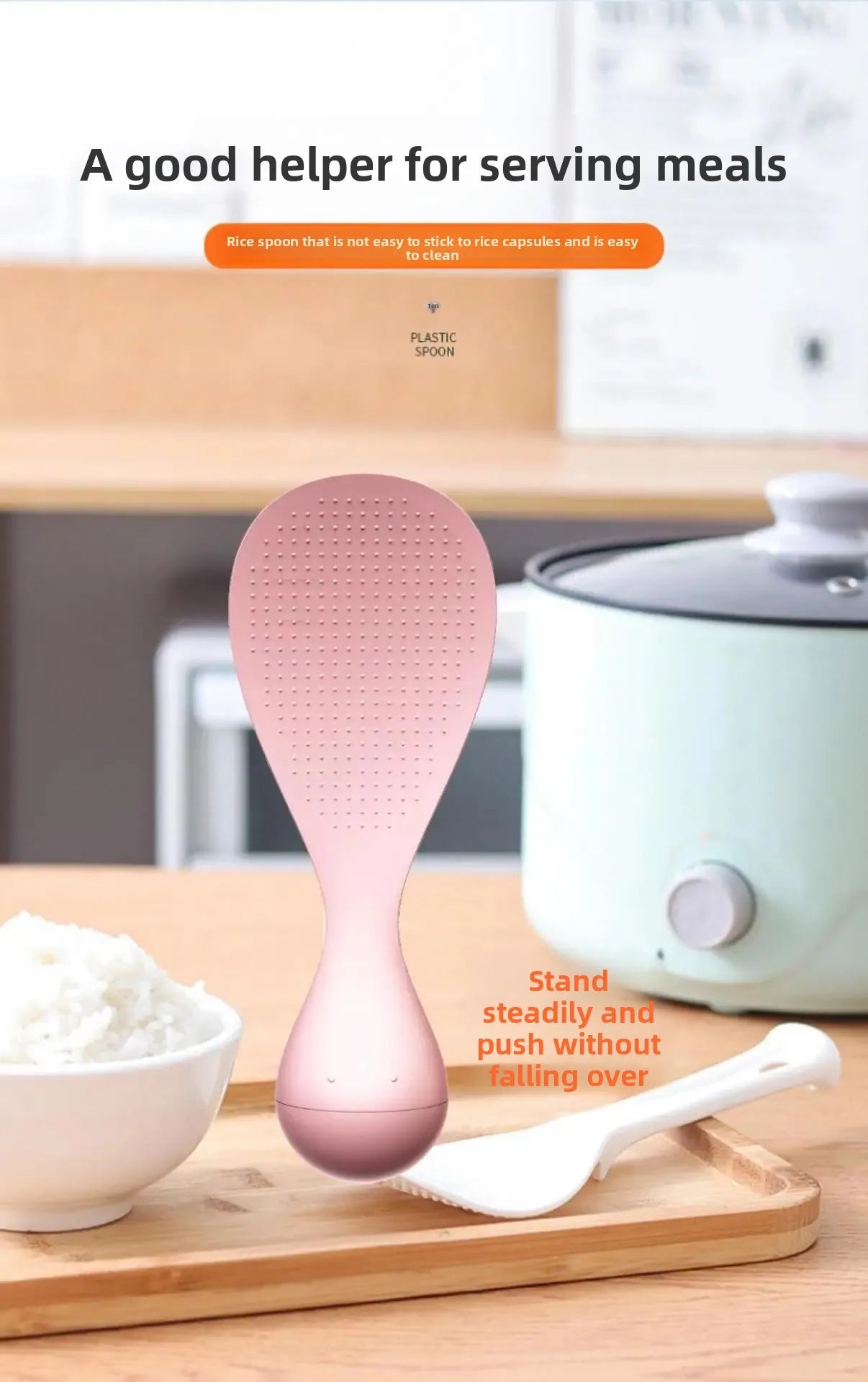 Self-Standing Food Grade Rice Spoon – Non-Stick, Hygienic &amp; Effortlessly Clean
