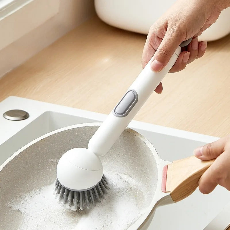 Adjustable Dish Brush with Built-In Soap Dispenser
