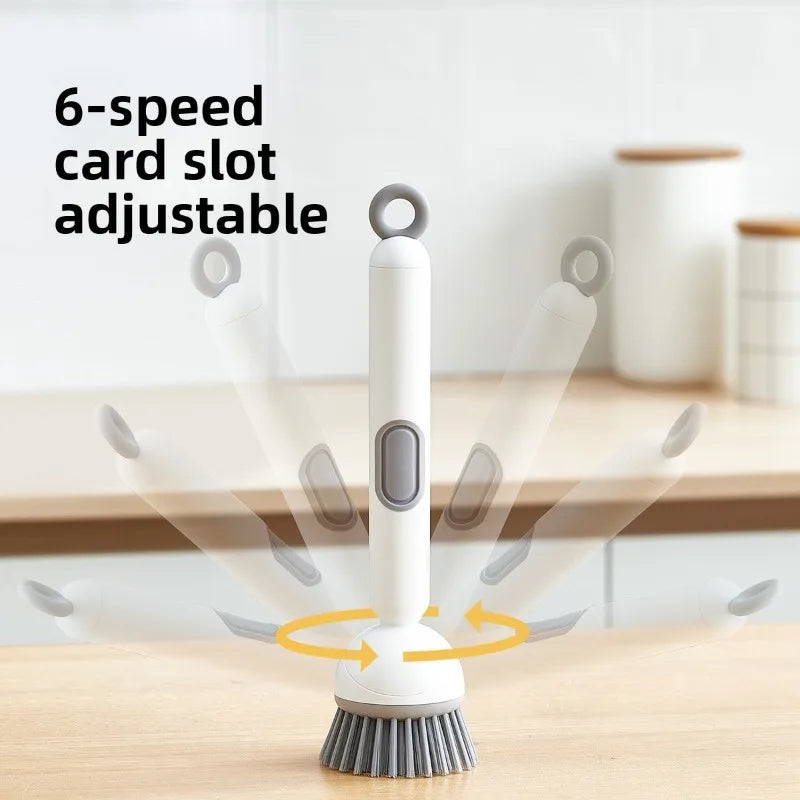 Adjustable Dish Brush with Built-In Soap Dispenser