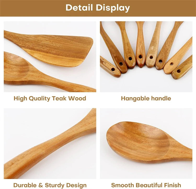 Chef Smith™ Teak Wooden Utensil Set - 50% OFF SALE