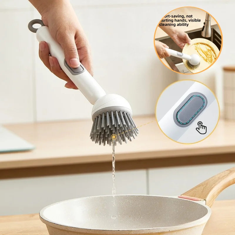Adjustable Dish Brush with Built-In Soap Dispenser