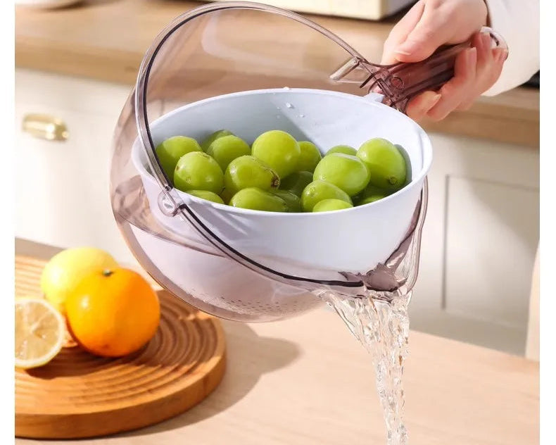 Creative 2-in-1 Draining Basket with Pour Spout
